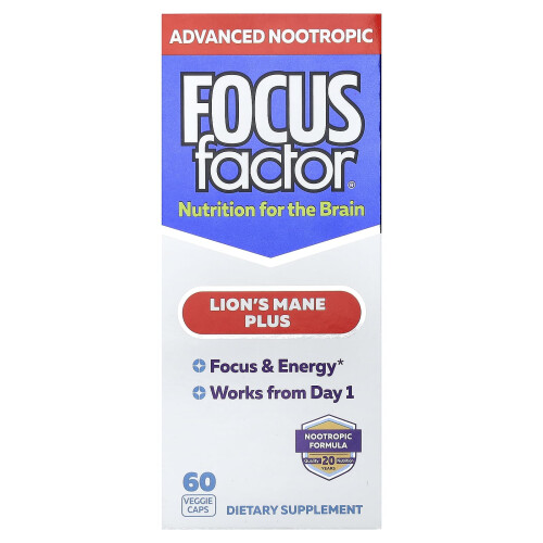 Focus Factor, Oroszlánfarkú Plusz, 60 Veggie kapszula
