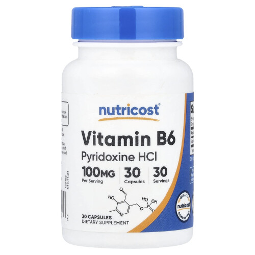 Vitamina B6 de Nutricost, 100 mg, 30 Cápsulas