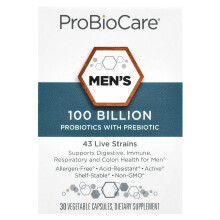 ProBioCare, Mäns Probiotika med Prebiotik, 30 Vegetabiliska Kapslar