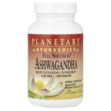 Planetary Herbals, Ayurvedics, Full Spektrum Ashwagandha, 570 mg, 120 Tabletter