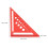 Regla triangular de aluminio de 7 pulgadas roja 17.78 cm 90 2