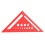 Regla triangular de aluminio de 7 pulgadas roja 17.78 cm 90 3