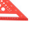 Regla triangular de aluminio de 7 pulgadas roja 17.78 cm 90 7