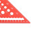 Regla triangular de aluminio de 7 pulgadas roja 17.78 cm 90 11