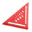 Regla triangular de aluminio de 7 pulgadas roja 17.78 cm 90 12
