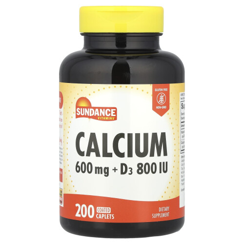 Sundance Vitamins, Kalsium + D3, 200 Coated Caplets