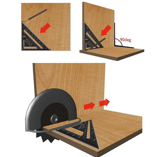 7in Aluminum Carpenter Square Rafter Triangle Tool 90/45 Measurement 2
