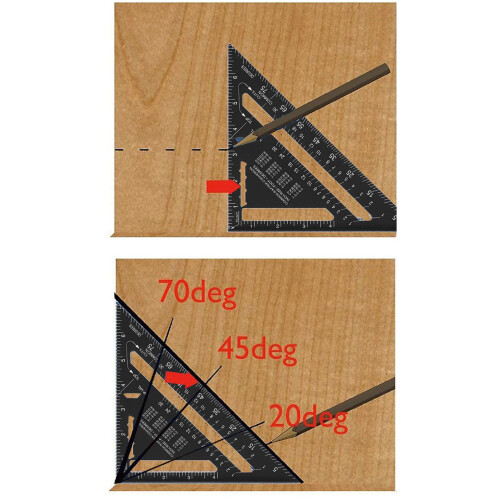 Escuadra de carpintero de 7 pulgadas, regla triangular negra 2