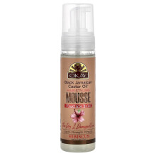 Okay Pure Naturals, Svart Jamaicansk Castor Olja, Hårstilningsmousse, Flexibel Hållning, För Torr & Skadad Kringlor, Hibiskus, 7.5 oz (221 ml)