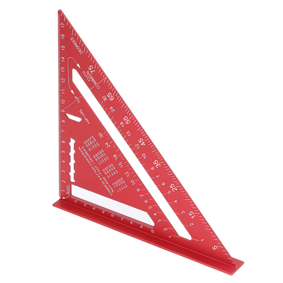 7 Inch Aluminum Rafter Square Double Scale Carpenter Ruler Red 3281390918794