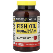 Mason Natural, Fiskeolie, 1.000 mg, 200 Mygge