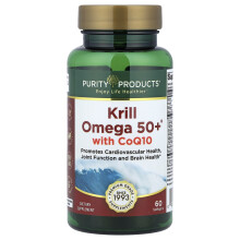 Purity Products, Krill Omega 50+ med CoQ10, 60 Møllepiller