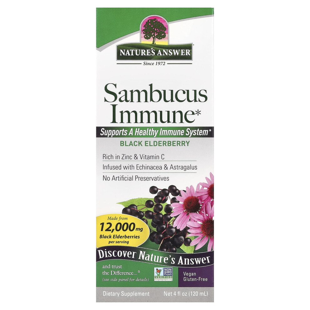 Nature's Answer Black Sambucus Immune, Elderberry, 4 Fl Oz (120 Ml)