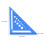 Regla triangular de 7 pulgadas de aleación de aluminio 17,78 cm azul 2