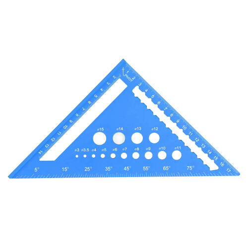 7 Inch Aluminum Triangle Ruler Woodworking Rafter Square Blue 2