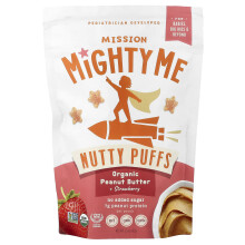 Mission MightyMe, Płatki orzechowe, Organic Peanut Butter + Strawberry, 1,5 oz (42 g)