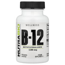 NutraBio, Vitamin B-12, 2 000 mcg, 90 Kapsul