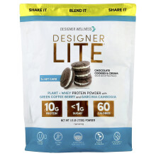 Designer Wellness, Designer Lite, Plant + Wij Protein Poeder, Chocolate Cookies & Cream, 1,6 lb (720 g)