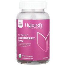 Hyland's Naturals, Organische Elderbessen Plus Gummies, Natuurlijke Bessen, 60 Vegan Gummies