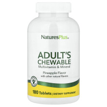 NaturesPlus, Vuxnas Maltbara Multivitamin & Mineral, Pineapple, 180 Tabletter