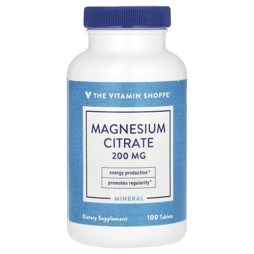 The Vitamin Shoppe, Μαγνήσιο Σιτράτη , 200 mg , 100 Tablets