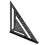12 Inch Aluminum Rafter Square 45/90 Degree Triangular Ruler Black 16