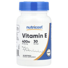 Vitamin E från Nutricost, 180 mg (400 IU), 30 Softgels
