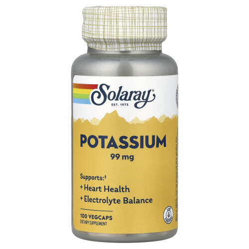 Solaray, Potassio, 99 mg, 100 VegCaps