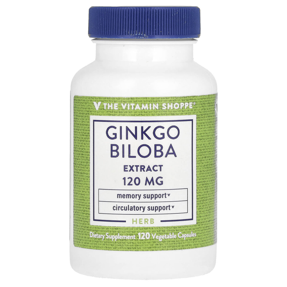 The Vitamin Shoppe , Ginkgo Biloba Extract, 120 Mg, 120 Vegetable Capsules