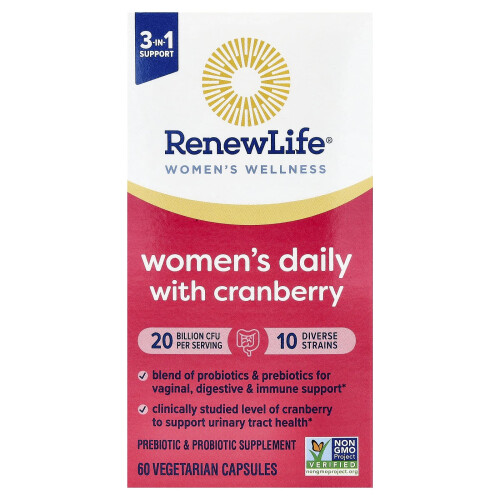 Renew Life Renew Life, Γυναίκες Ημερήσια με Κρανμπέρι, 60 Φυτικά Φιαλίδια