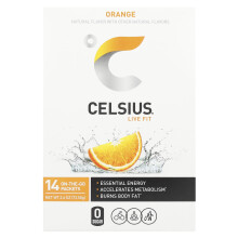 Celsius, Live Fit, Oranje, 14 Op Reis Pakketten, 0.19 oz (5.25 g) Elk