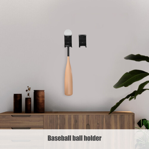2Pcs Rectangular Bat Rack for Wall Display in Black Acrylic for Sports Room 2
