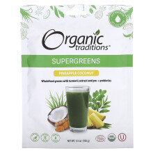 Organic Traditions, Supergreens, Ananas Coconuts, 3.5 oz (100 g)
