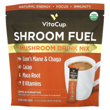 VitaCup, Shroom Fuel, Mushroom Drink Mix, 24 Single-Serve Sticks, 0,11 oz (3 g) Každý