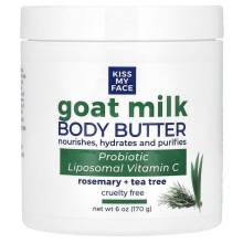 Kiss My Face, Krem do Ciała z Mlekiem Kozim, Rosemary + Tea Tree, 6 oz (170 g)