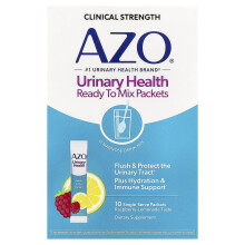 AZO, Zdrowie Moczowe, Gotowe do Zmieszania Pakietki, Raspberry-Lemonade, 10 Pakietki na Jedną Słodycz, 5,3 g (0,19 oz) Każdy
