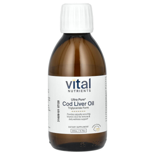Vital Nutrients Vital Nutrients, Ultra Puro, Óleo de Fígado de Cód, Laranja, 6.76 oz (200 ml)