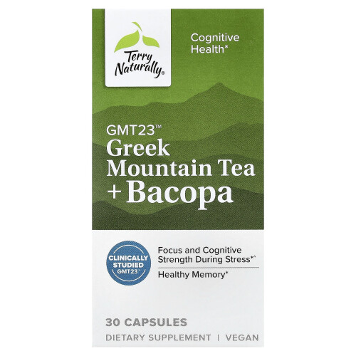 Terry Naturally, Tea de Munte Greacă + Bacopa, 30 Capsule