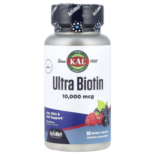 ΚΑΛ, Υπέρβιοτίνη, ActivMelt, Mixed Berry, 10,000 mcg, 60 Micro Tablets