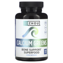 Zhou Nutrition, Wapnia z Zieloną Kropelką, 120 Tabletek