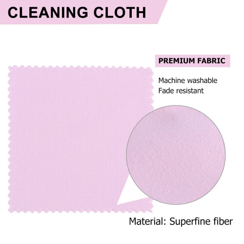 Jewelry Cleaning Cloth Microfiber Double-Sided Pink 100pcs 1