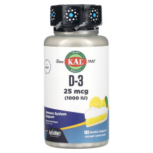 D-3, Lemon Meringue, 25 mcg (1,000 IU), 100 Micro Tabletten