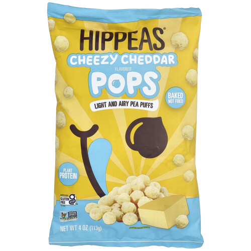 Hippeas, Pops, Cheddar Formaggio, 4 oz (113 g)