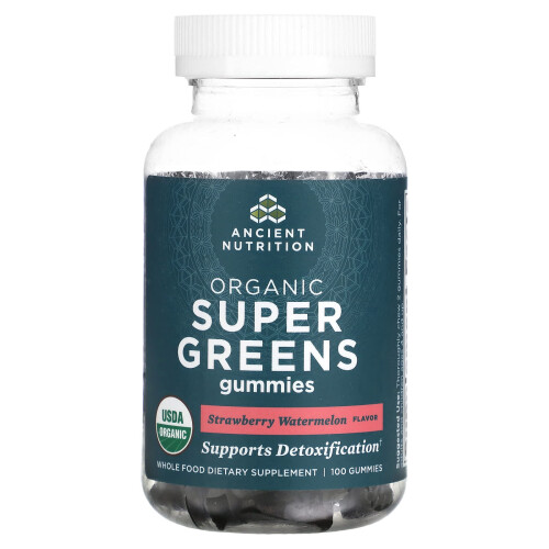 Ancient Nutrition, Super Algas Orgânicas, Gummies, Água de Morango, 100 Gummies