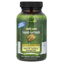 Irwin Naturals, Kun En, Liquid-Gel Multi, uden Jern, 60 Liquid Soft-Gels
