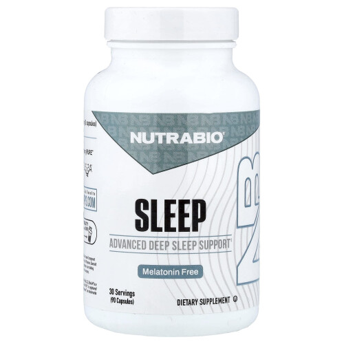 NutraBio, Schlaf, Melatonin frei, 90 Kapseln