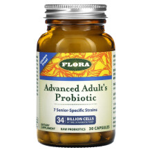 Flora, Geavanceerd Volwassen Probiotisch, 34 Miljard Cellen, 30 Capsules