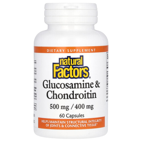 Natural Factors, Glucosamina e Condroitina, 60 Cápsulas