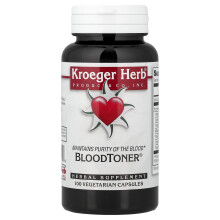 Kroeger Herb Co, BloodToner, 100 Vegetariska Kapslar