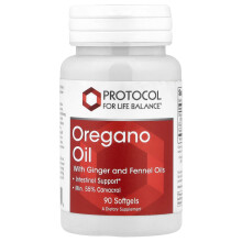 Protocol for Life Balance, Óleo de Oregano com Óleo de Gengibre e Óleo de Feno, 90 Softgels